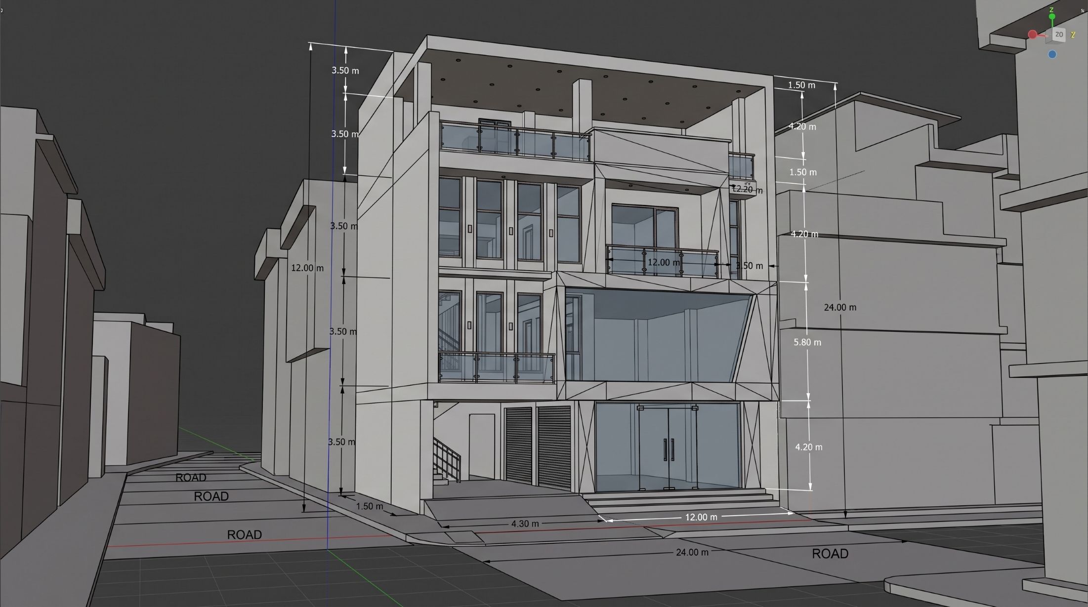 Bhaktapur Commercial Building — 3D design render